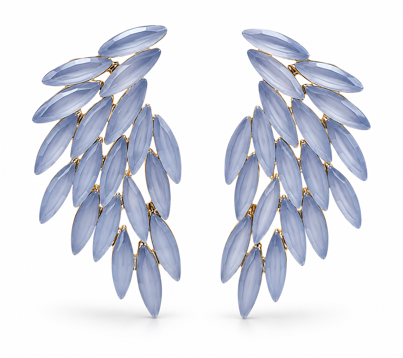 Ohrringe Ohrhänger Flügel Cat-Eye Stones Nickelfrei Sweet7 Lavendel