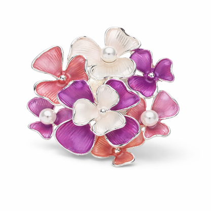Brosche Tiarablüten Perlen Anstecknadel Bouquet Garten Blumen Trend