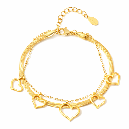 Armband Doppelarmband "Lots of Love" Gold- Silberfarben Nickelfrei Yehwang