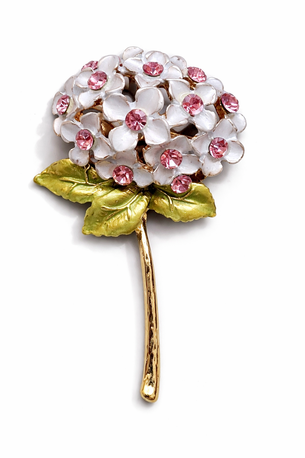 Brosche Hortensie Anstecknadel Lila Blau Rosa Weiß Garten Strauch