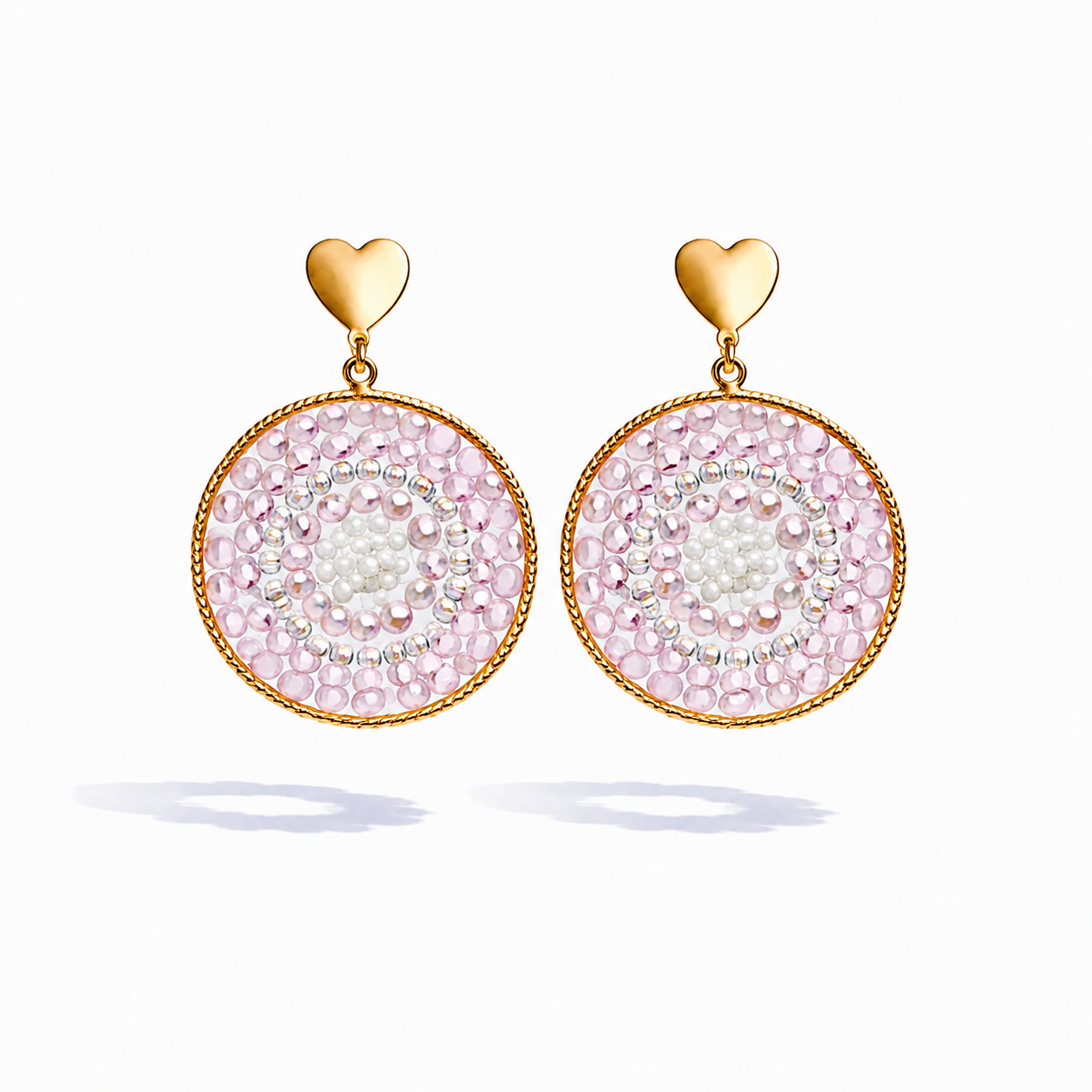 Ohrhänger nickelfrei lila rosa Mandala Ohrringe Freizeit Entspannung Yehwang
