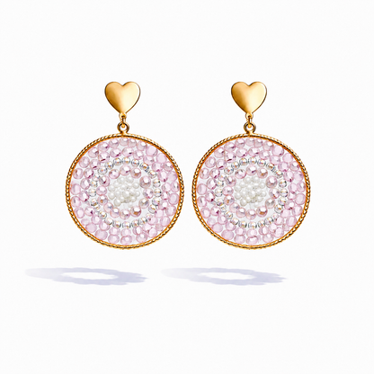 Ohrhänger nickelfrei lila rosa Mandala Ohrringe Freizeit Entspannung Yehwang