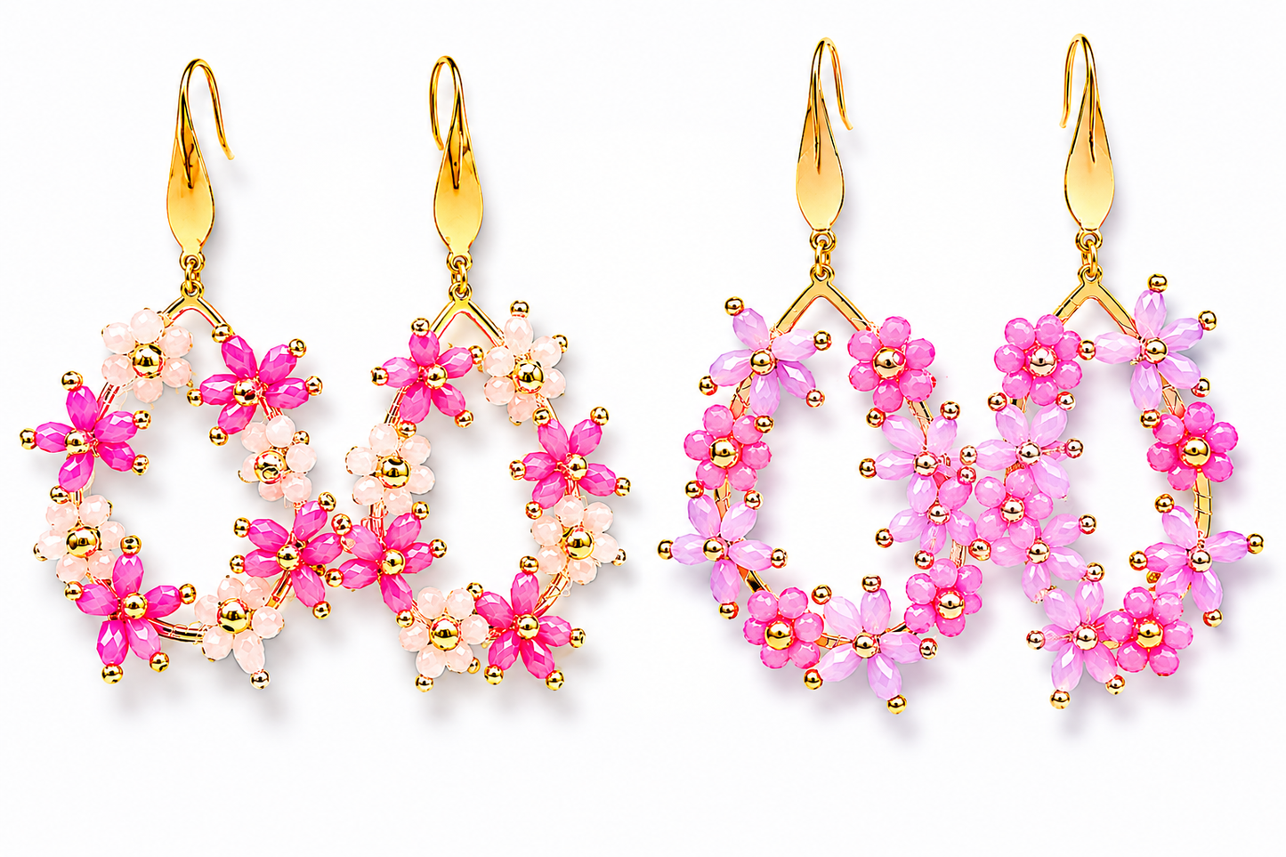 Ohrhänger Goldfarben Tropfen  Lavender-Pink oder Pink-Rosa Liet & Joliet Nickelfrei