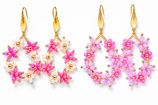 Ohrhänger Goldfarben Tropfen  Lavender-Pink oder Pink-Rosa Liet & Joliet Nickelfrei