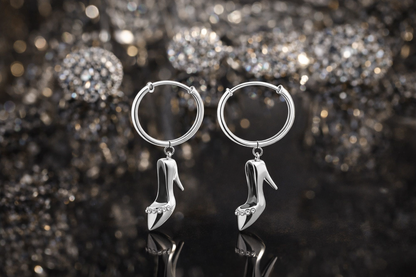 Creolen Silberfarben Pumps High Heels Ohrhänger Mode Schmuck Amorino