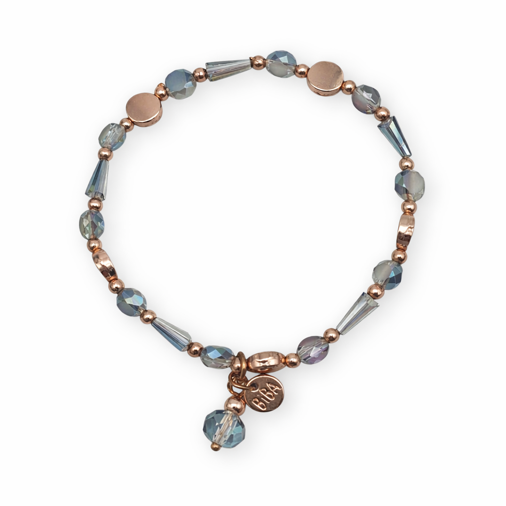 Armband elastisch Hellblaue Transparente Goldene Roségoldene Trend 2026 Biba