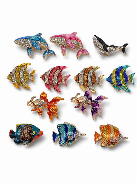 Brosche Walfisch Doktorfisch Goldfisch Wal Buntbarsch Meer Strand Urlaub