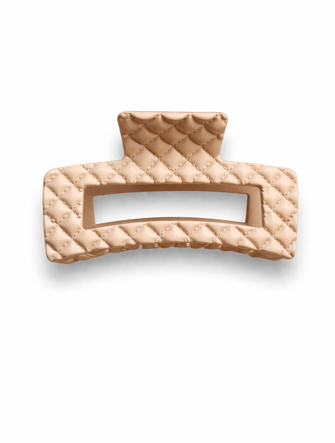 Haarklammer Braun Beige mit gesteppten Muster Yehwang