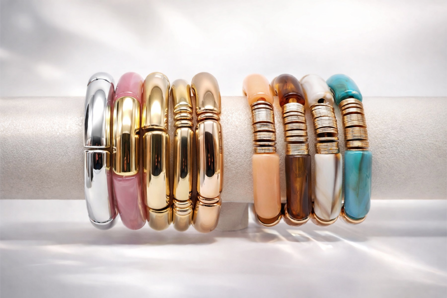 Armband elastisch Retro nickelfrei Acryl verschiedene Farben Trend 2026 Yehwang