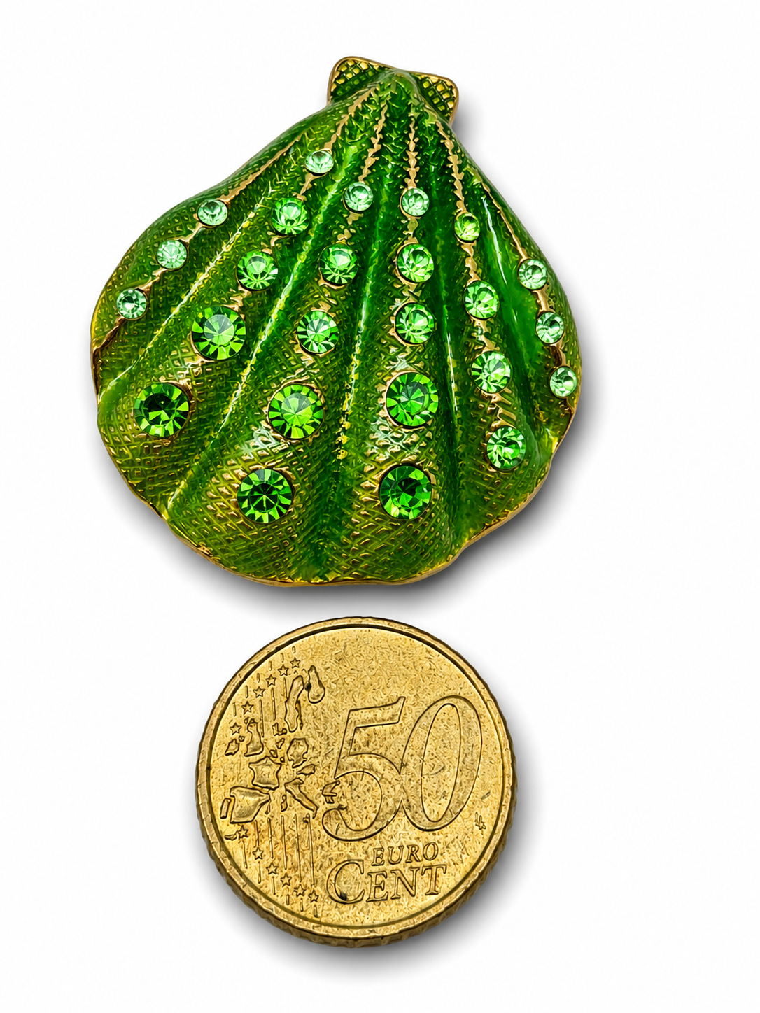 Brosche Muscheln Orange Grün Braun Sonne Strand Urlaub Modeschmuck