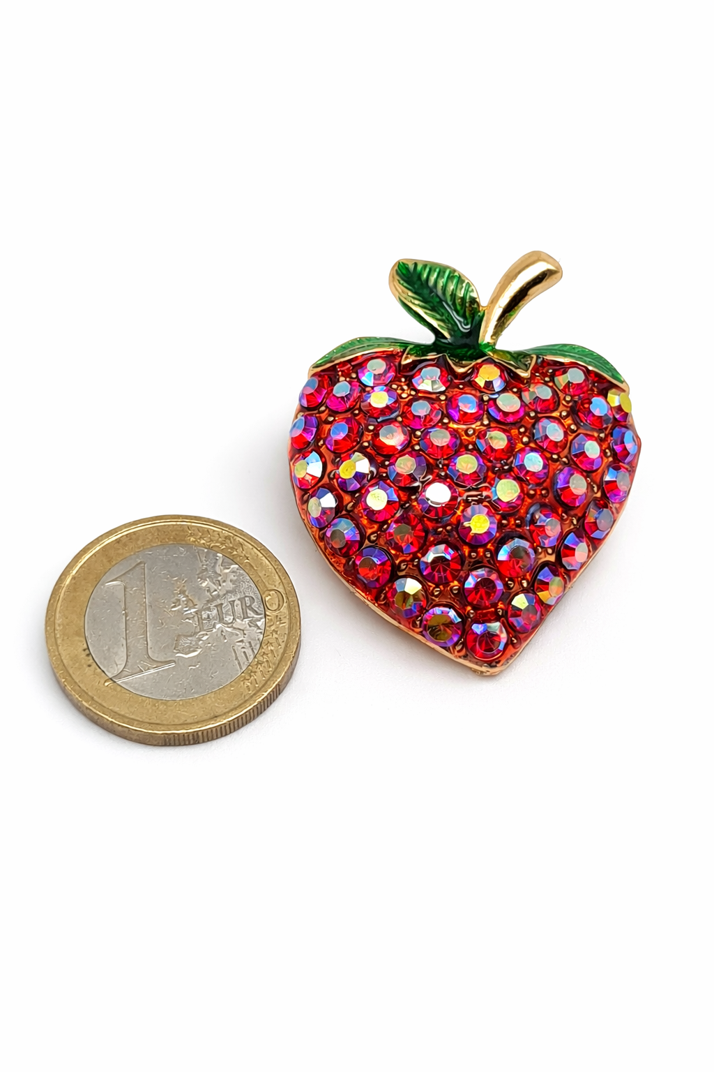 Brosche Erdbeerzeit Erdbeere Rot Obst Frühling Sommer Modeschmuck