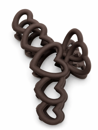 Haarklammer  Haarschmuck Herzen Natur Braun Schwarz Beige Liebe Yehwang