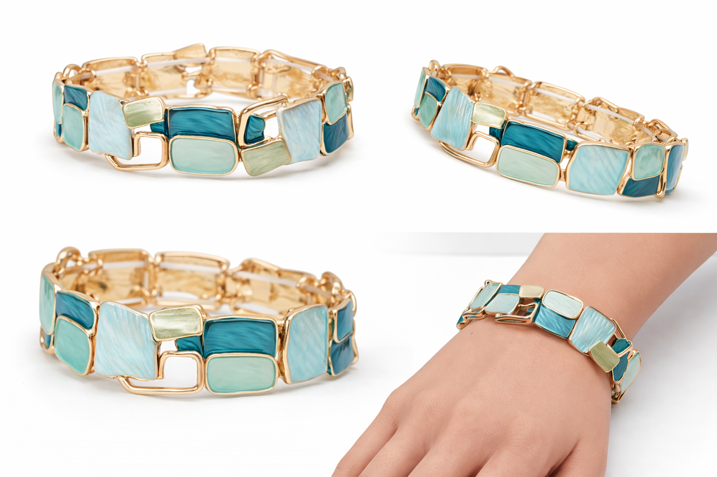 Armband elastisch Lila Kaffee Emaille nickelfrei Geschenk blau Braun schwarz Amorino