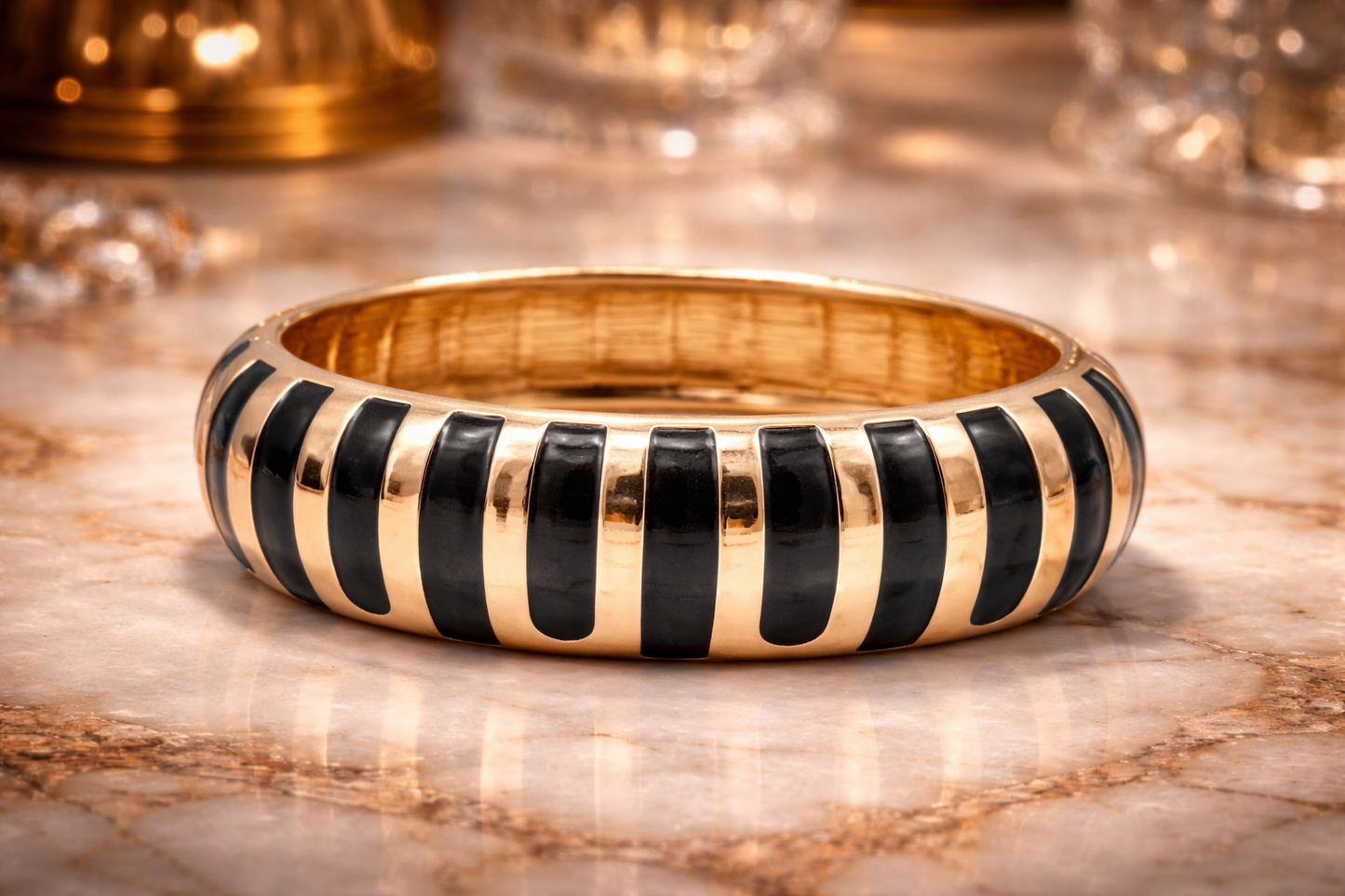 Armband Klapp-Armband Goldfarben Schwarz Weiß Blau Nickelfrei Yehwang