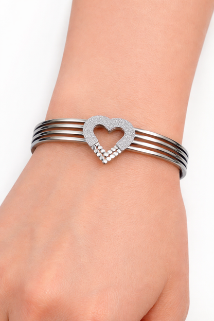 Armband Klapparmband Herz-Armband Liebe Silberfarben Nickelfrei Amorino