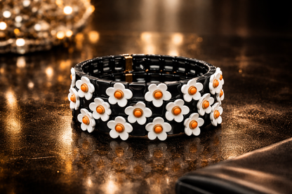 Armband Nickelfrei 3er set stretch elastisch schwarz daisy blumen froh glück geschenk Ardoné