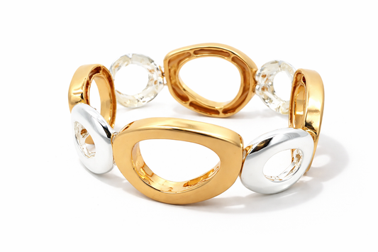 Armband elastisches Armband Gold Silber Organisch Trend Statement Amorino