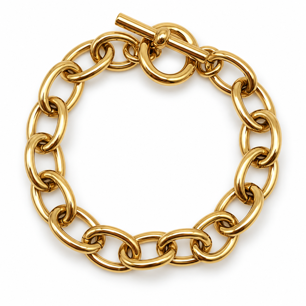 Armband Gliederarmband klobig Goldfarben Nickelfrei Unisex Yehwang