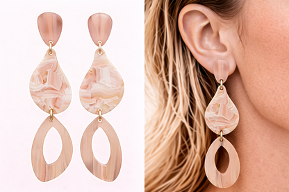 Biba Ohrringe Ohrhänger Acryl Retro Ibiza Stil Bunt Nickelfrei Sweet 70 er