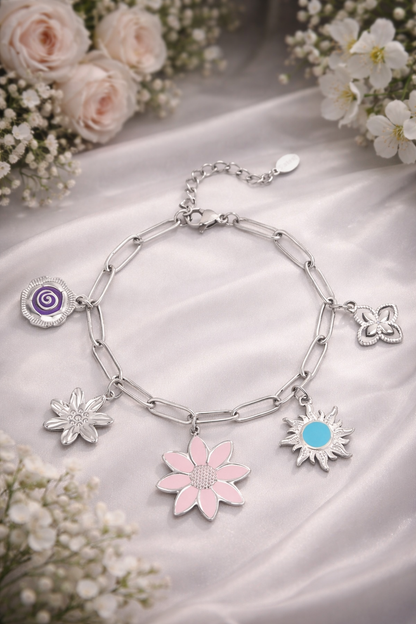 Armband Bettelarmband Charm-Armband Bloom & Blink Blume Nickelfrei Yehwang