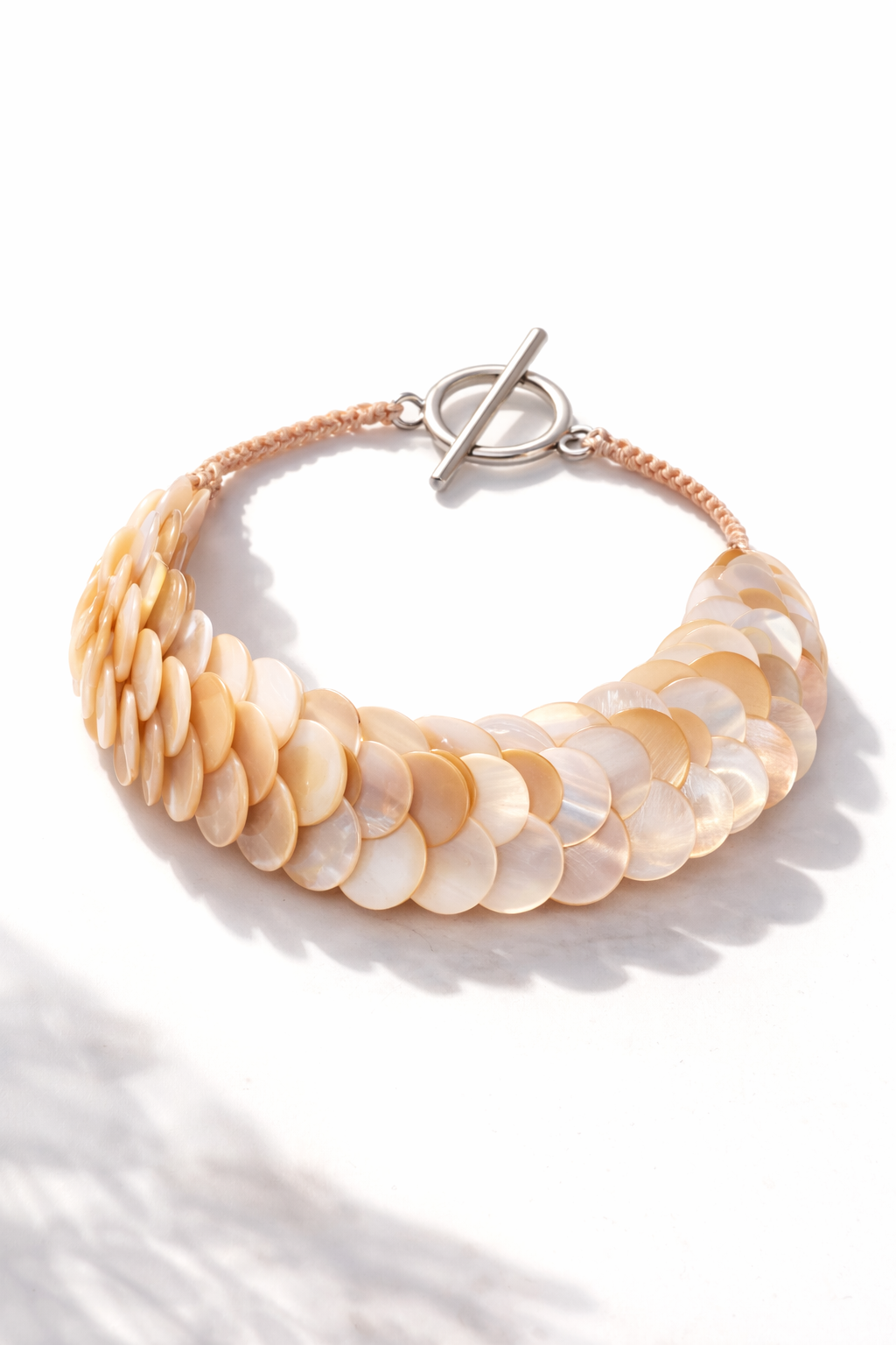Armband Schuppen Rosa Perlmutt Außergewöhnlich Trend Sommer Cosmos