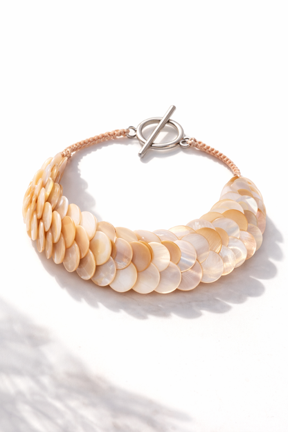 Armband Schuppen Rosa Perlmutt Außergewöhnlich Trend Sommer Cosmos