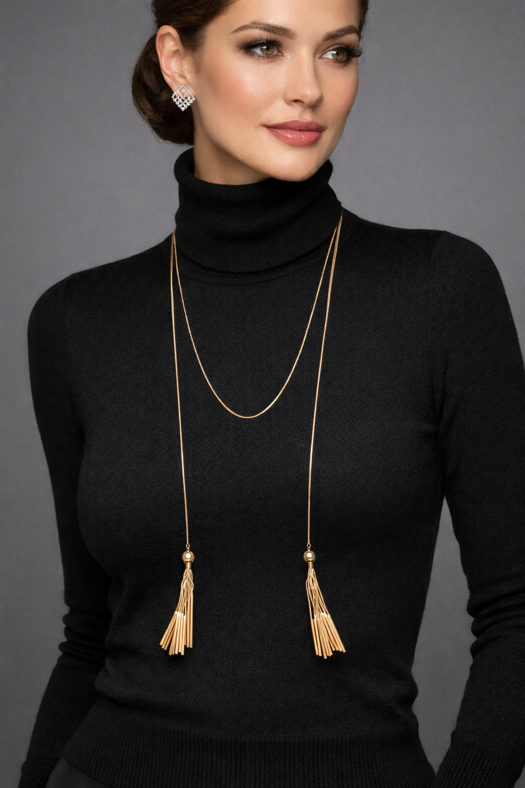 Halskette Art Deco Stil Filigran goldfarben Stilvoll Kombinierbar Biba