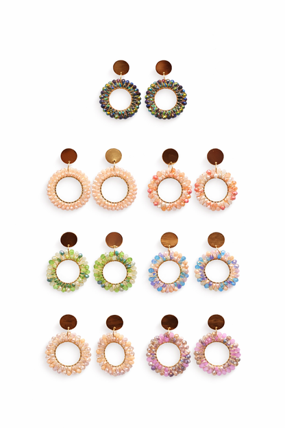 Biba Ohrhänger mit Crystal Kreise Bunt Sommer Urlaub Strand Party