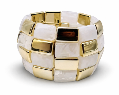 Armband Stretch Goldfarben Blassrosa Weiß Hellblau Hellgrün Beige Schwarz Nickelfrei