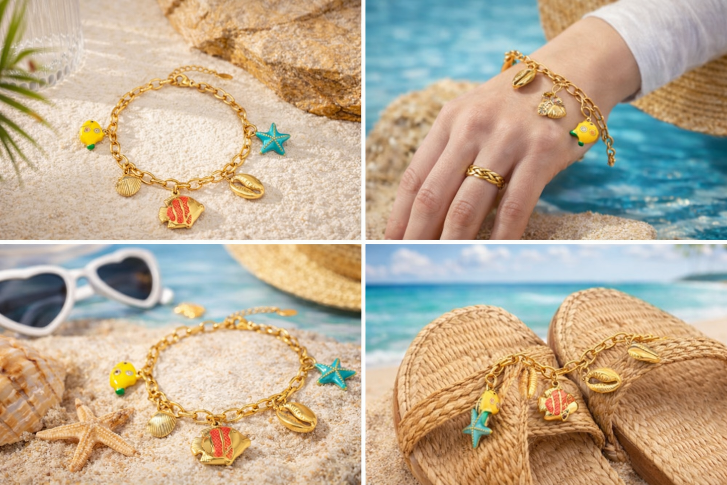 Armband Bettelarmband Meerestiere Bunt Urlaub Strand Nickelfrei Yehwang