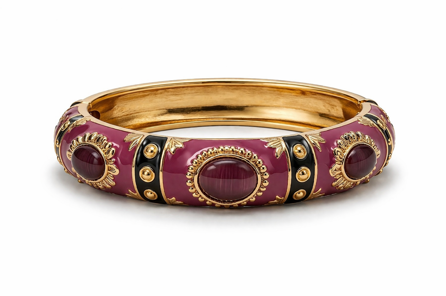 Armband Klapp-Armband Schwarz Goldfarben Lila herz Zebra Nickelfrei Sommertrend