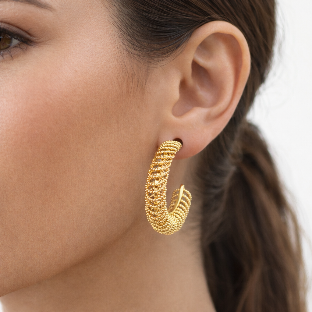 Creolen Ohrringe beweglichen kleine Kreise Gold Silberfarben Nickelfrei Sweet7