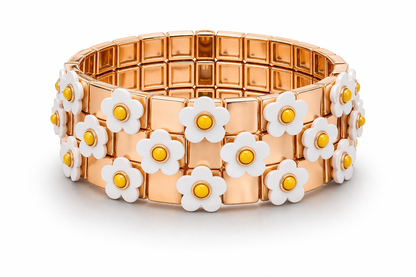 Armband Nickelfrei 3er set stretch elastisch schwarz daisy blumen froh glück geschenk Ardoné