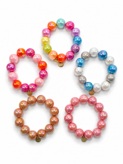 Armband elastisch Space Beads 2,0 Cm verschiedene Farben Biba