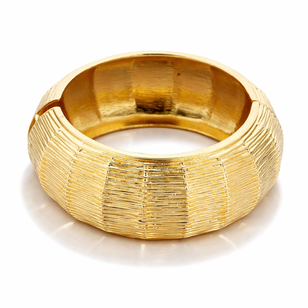 Armband Klapp-Armband in Goldfarben mit Relief trend 2026 Nickelfrei Biba