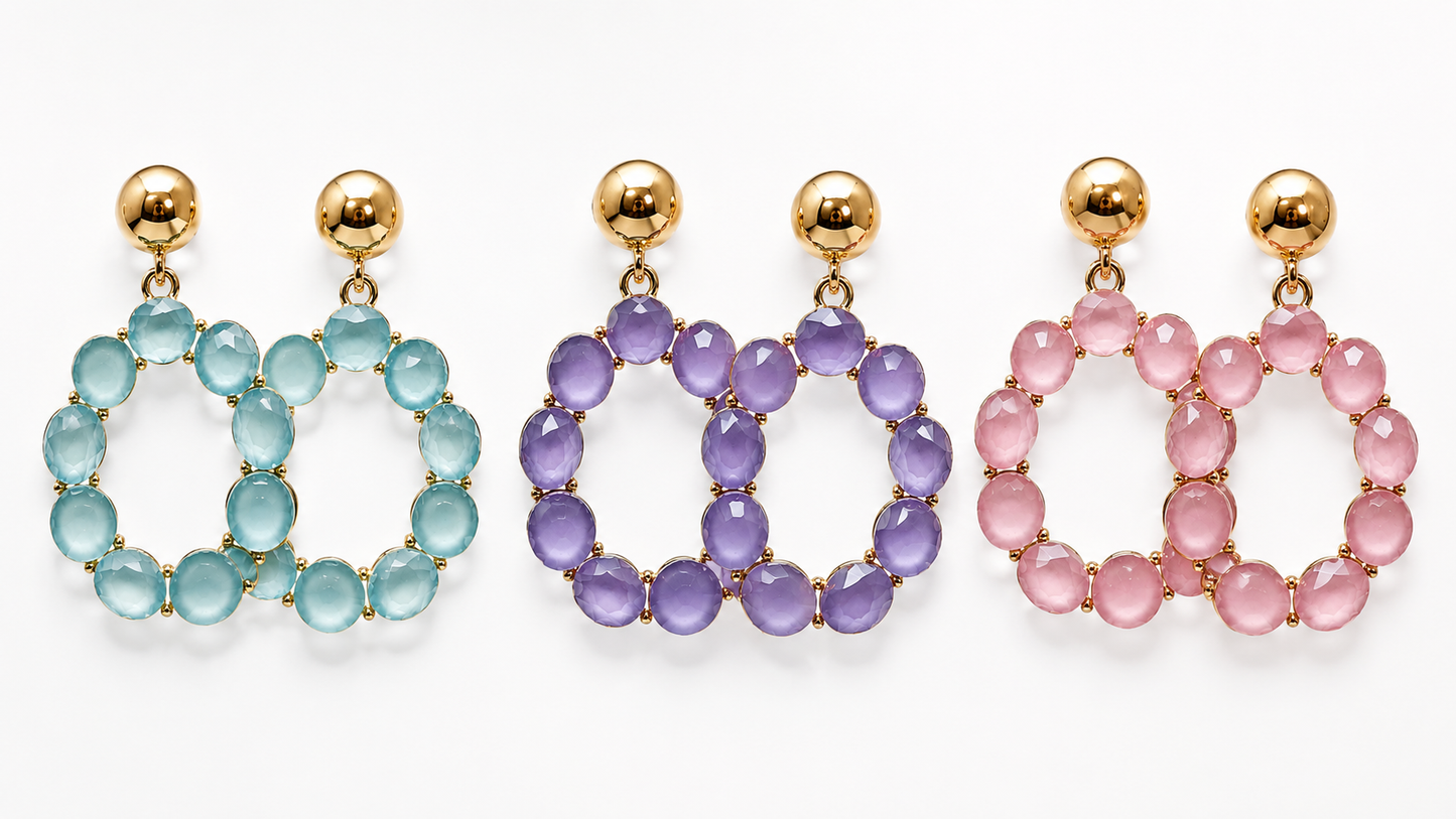 Ohrringe Orhhänger Space Beads Kreise Farben Nickelfrei Sweet7