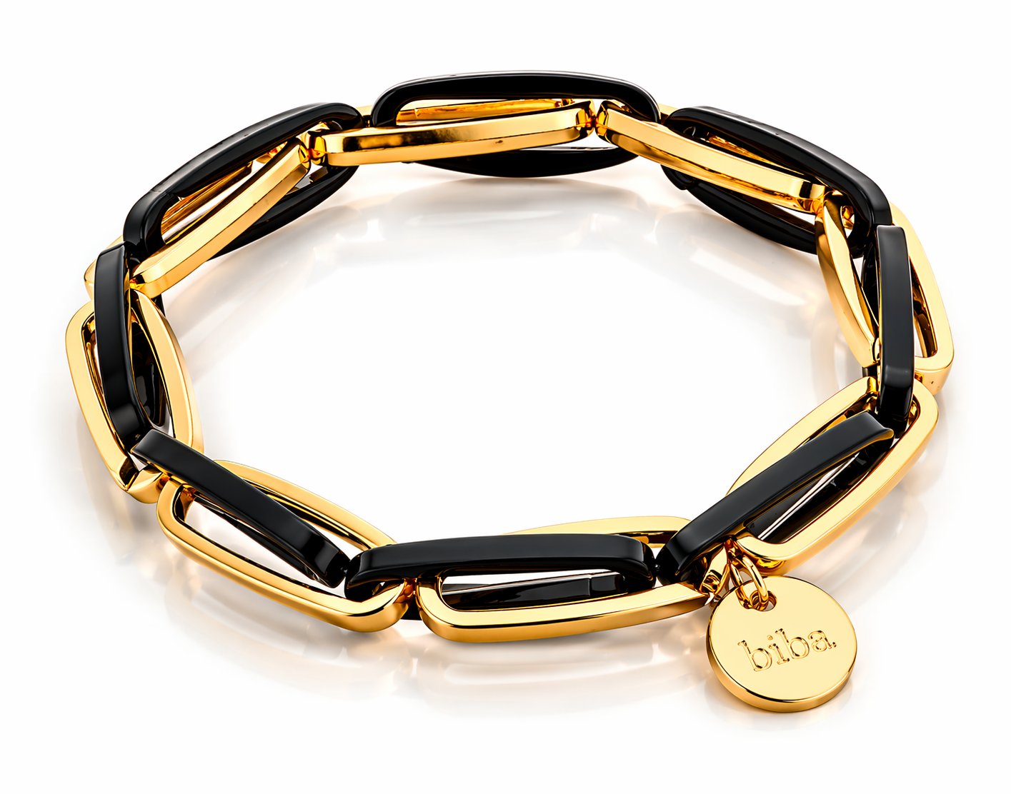 Armband Gliederarmband Schwarz Grau Acryl Nickelfrei Biba