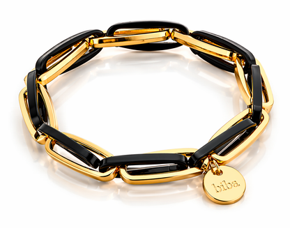 Armband Gliederarmband Schwarz Grau Acryl Nickelfrei Biba