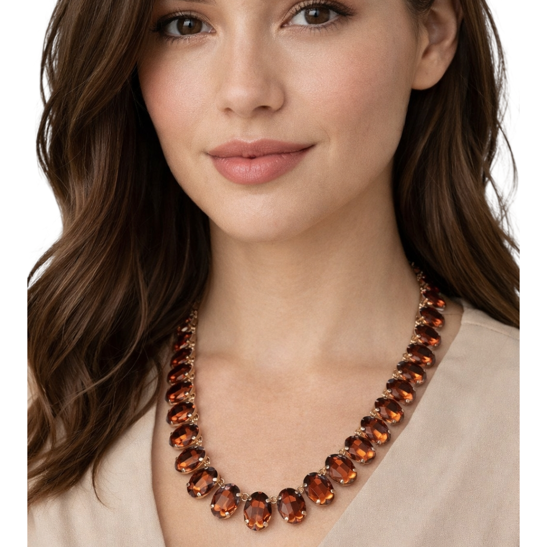 Halskette "Bronze Stoned" Bronze Luxus Elegant Stilvoll Nickelfrei Yehwang