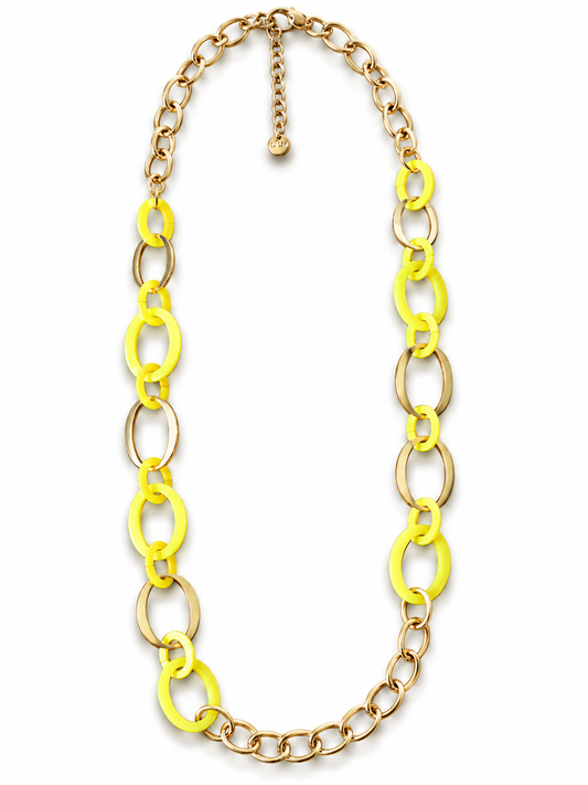 Halskette Gold Gelbtöne nickelfrei  siebziger Look Modeschmuck Gliederkette Biba