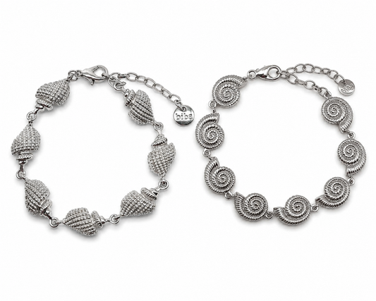 Armband Bettel-Armband Silberfarben Schneckenform Muschel Stainless-Steel