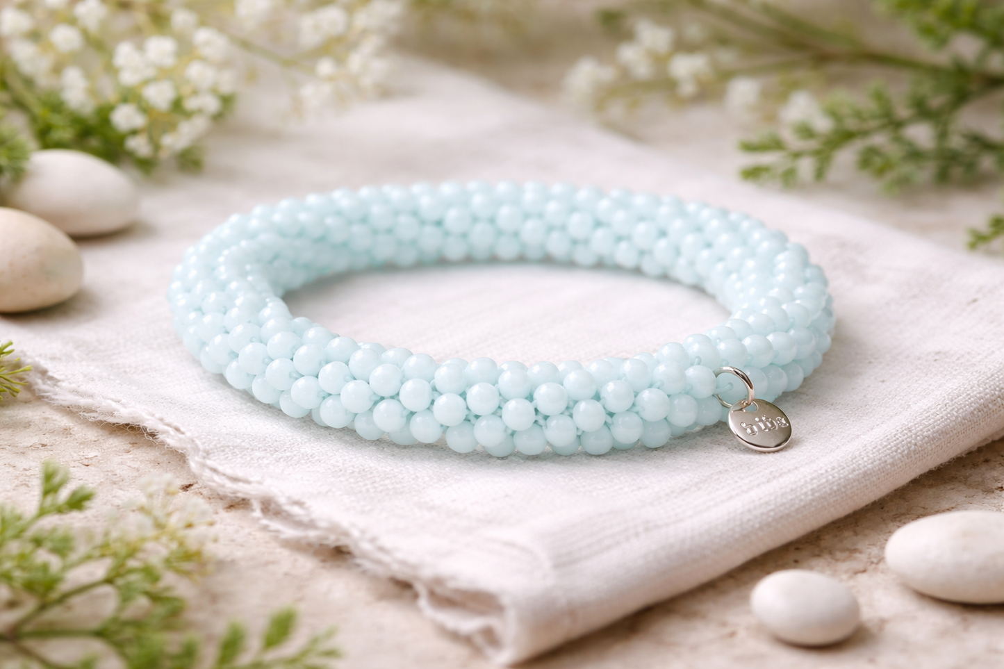 Armband Crystal Baby-Blau, Rollarmband Sommer Trend Nickelfrei Biba