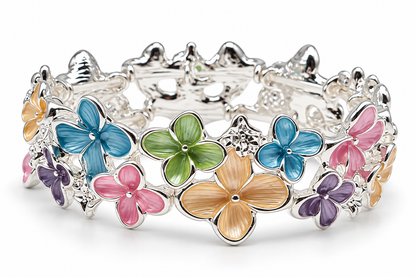 Armband Elastisch Blumen Floral Pastell Ardoné Nickelfrei