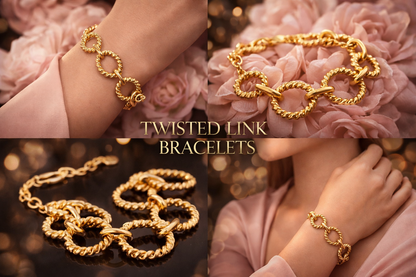 Armband Gliederarmband gedreht Matt Goldene Nickelfrei Biba