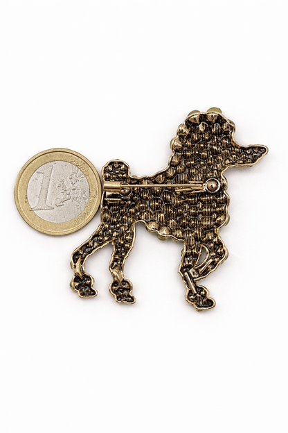 Brosche Königspudel Blau Hund Modeschmuck Tier