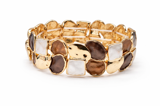 Armband elastisch Lila Kaffee Emaille nickelfrei kombinierbar Amorino