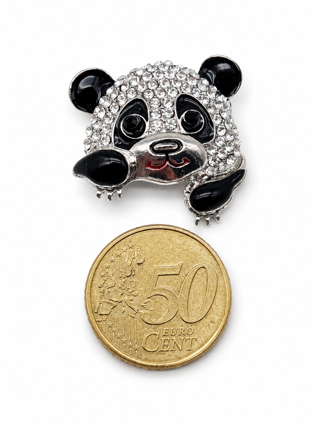 Brosche Panda Schwarz Weiß süß Bärchen Bambus