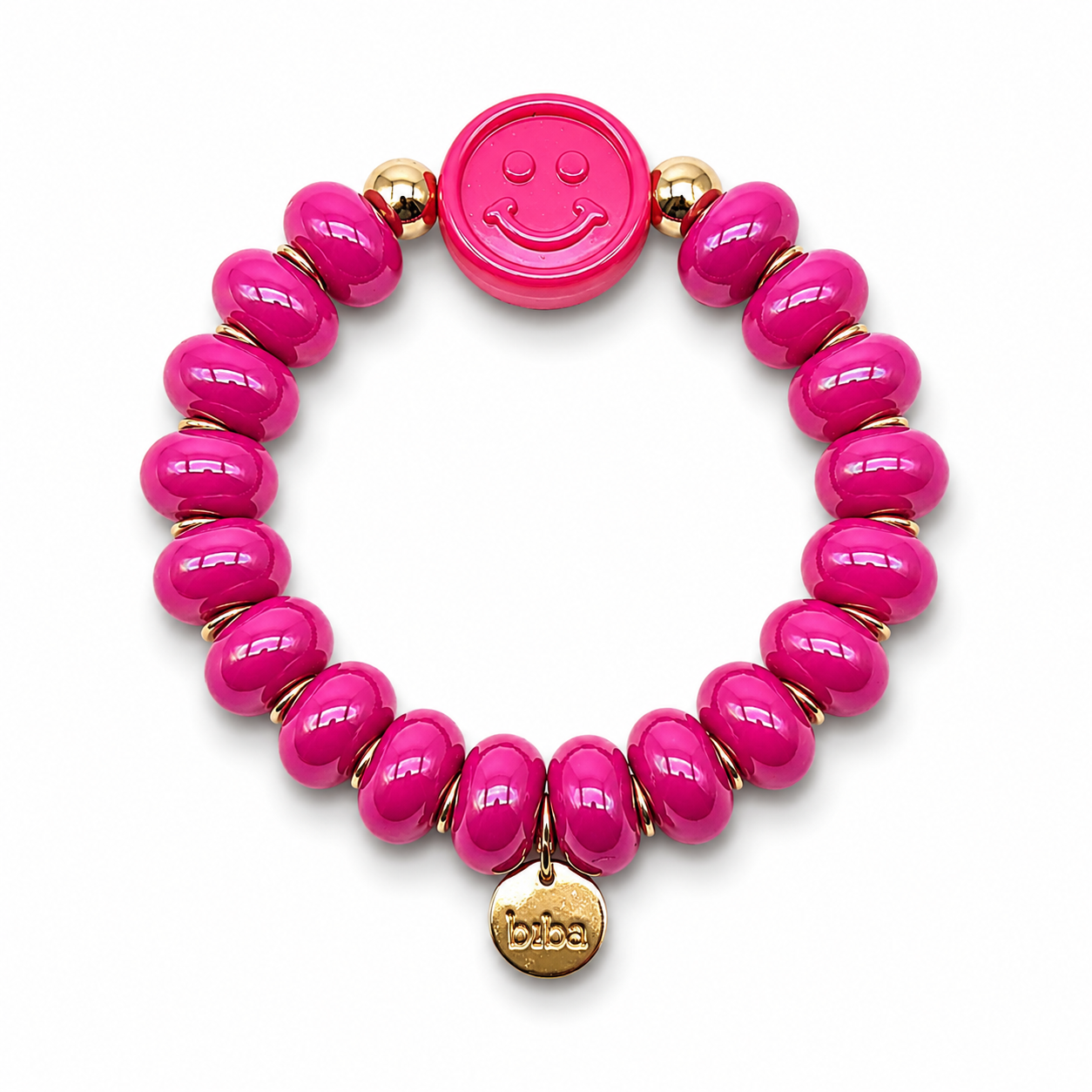 Armband Smiley elastisch bunte Süßigkeiten Candy Biba Rosa Pink Orange Lila