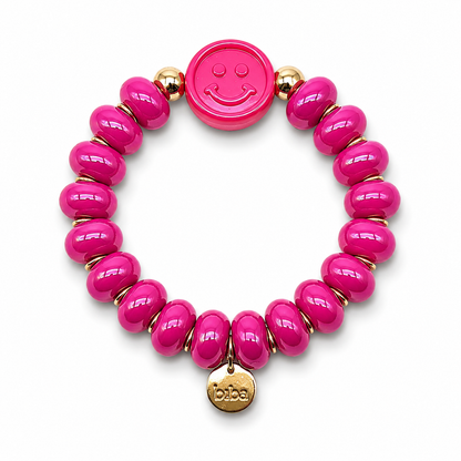 Armband Smiley elastisch bunte Süßigkeiten Candy Biba Rosa Pink Orange Lila