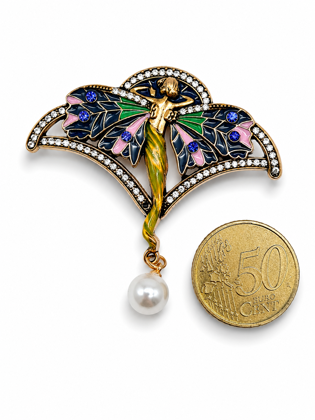 Brosche Art Nouveau Jugendstil ähnlich Frau Elfe Tänzerin
